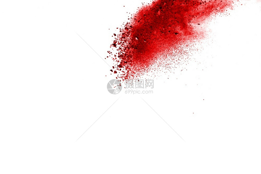 白背景涂料Holi红粉爆炸有毒的绽放洒红节图片