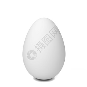 白鸡蛋3d插图以白色背景隔离健康产品有机的设计图片
