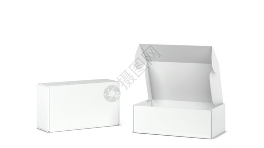 掖覆盖薄饼包装盒模型3d插图白色背景上孤立的空白袋长方形产品设计图片