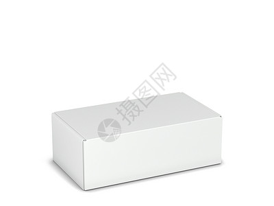 掖薄饼包装盒模型3d插图白色背景上孤立的空白袋包裹商品店铺设计图片