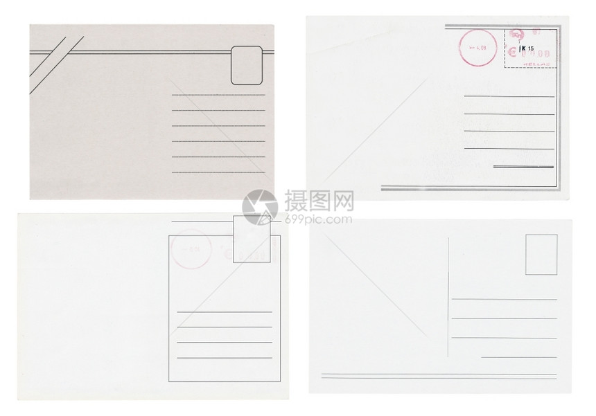 高分辨率孤立的空白明信片垃圾摇滚收藏背面图片