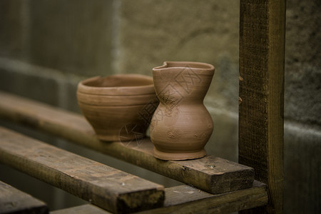 墙工匠陶罐传统艺术细节手工粘土容器传统的女士图片
