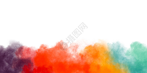 烟雾有毒的白色背景涂料Holi爆炸的彩色粉末冻结运动爆裂图片