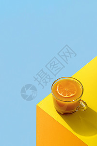 冰沙果汁新鲜橙色滑冰角桌多汁的图片