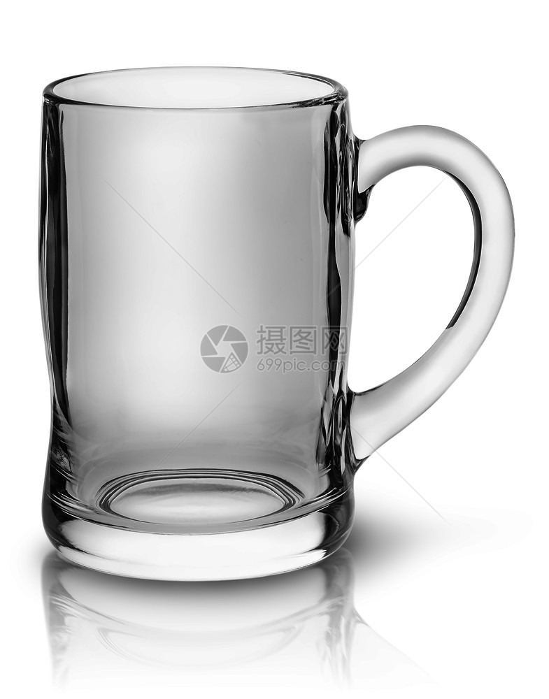 白色背景上孤立的啤酒顶视图杯玻璃喝酒吧透明图片