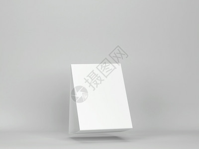 白色的卡片站立灰背景上的空白持有者模拟3d插图图片