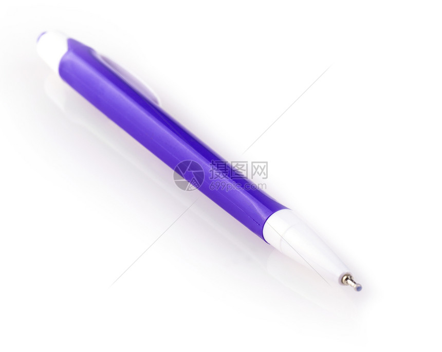 学习白色背景上的紫笔紧闭最佳合同图片