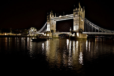 英国伦敦的塔桥晚上城市联合的历史图片