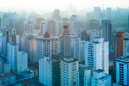 巴西圣保罗南美和洲的全景观望住宅楼群建筑目的地旅行稠密背景图片