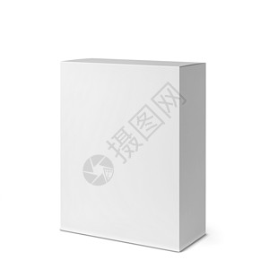 高的新白色背景上孤立的空白盒模拟3d插图目的图片