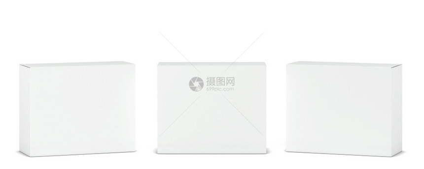 标签品牌目的白色背景上孤立的空白纸板盒模拟3d插图图片