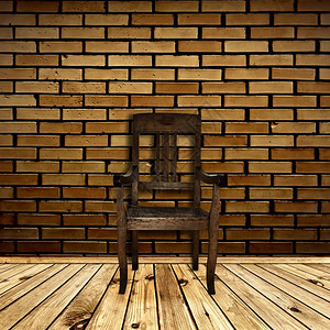 木地板上单椅对米砖墙内部的优质垃圾摇滚图片