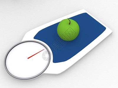 新鲜的营养3d苹果在重量级上图片