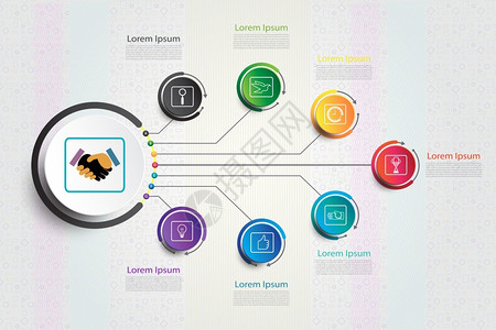 图表编号模板3D和图标示形式7个步骤商业概念内容空白间商业信息直径进程板时间线元素选项信息网络数字流程图背景图片