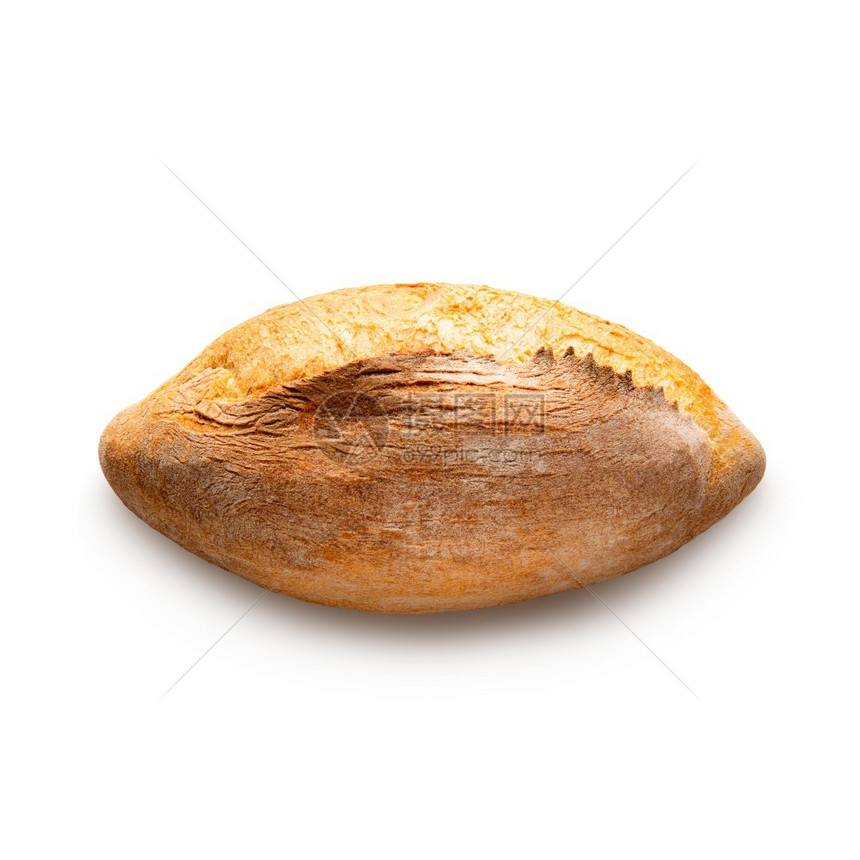 面粉最佳圆形烤包与麸皮隔离在白色背景顶部视图圆形烤面包与麸皮复制空间图片