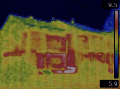 高温计房屋外墙地下室渗漏热图象监视测试摄影设计图片