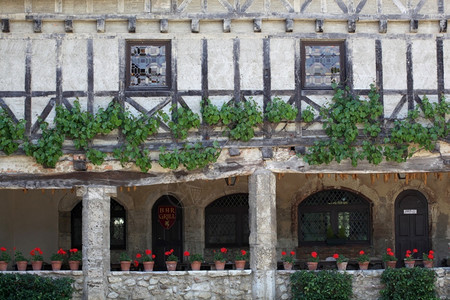 法国中世纪Perouges村的房子访问结石村庄图片