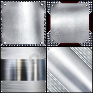 银闪亮的设置金属板钢背景设置金属板钢背景Hires光滑图片