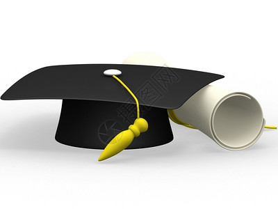 学校经过测试白种背景孤立的毕业文凭证书最高毕业文凭大学图片