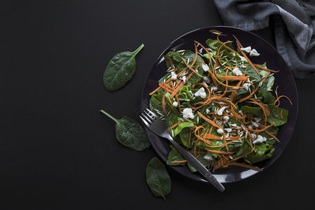 开胃菜美味的蔬沙拉白色新鲜图片