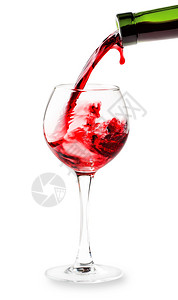 白色的酒厂红倒入白底的隔绝玻璃杯红酒倒入玻璃杯图片
