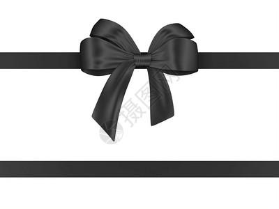 优雅的礼物弓3d插图隔离在白色背景空的象征结图片