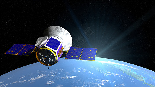 瓜拉那旅行控制板蓝色的TESS空间望远镜带有3D背景插图中的恒星外行测量卫TESS设计图片