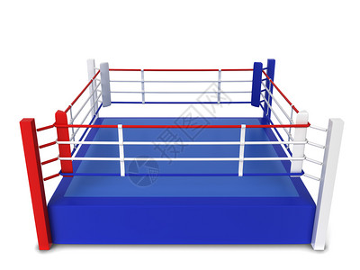 3D插图孤立在白色背景上场圆形的拳击图片
