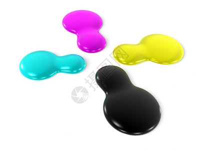 液体CMYK墨水颜色的图像画抽象图片