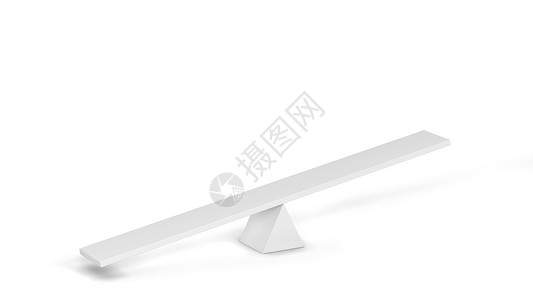 不平衡空的简单白色背景上孤立的简单锯平衡概念3d插图图片