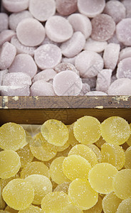 豆子甜果冻糖在商店里的细节糖果工匠椰子着色图片
