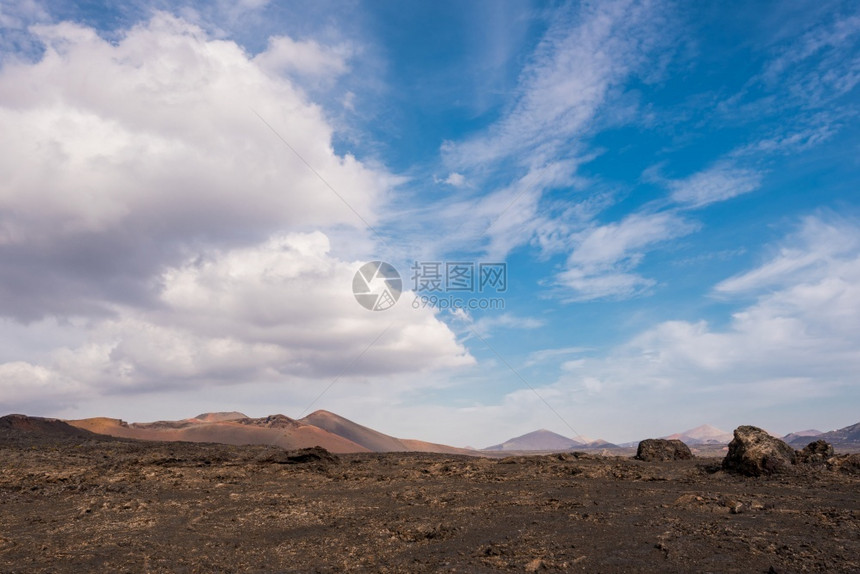 欧洲冒险西班牙加那利群岛兰萨罗特蒂曼法亚火山公园岩浆图片