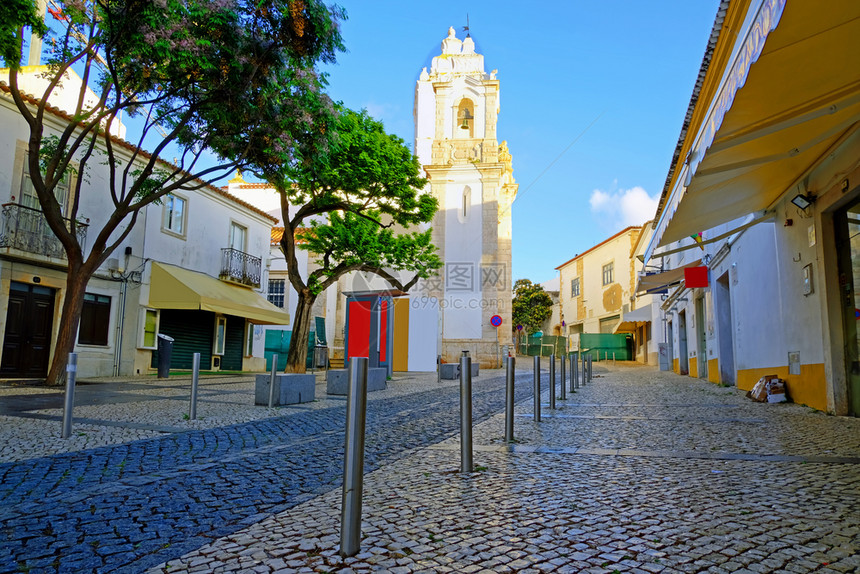城市塔葡萄牙阿尔加夫州拉各斯的圣安东尼奥历史教堂传统的图片