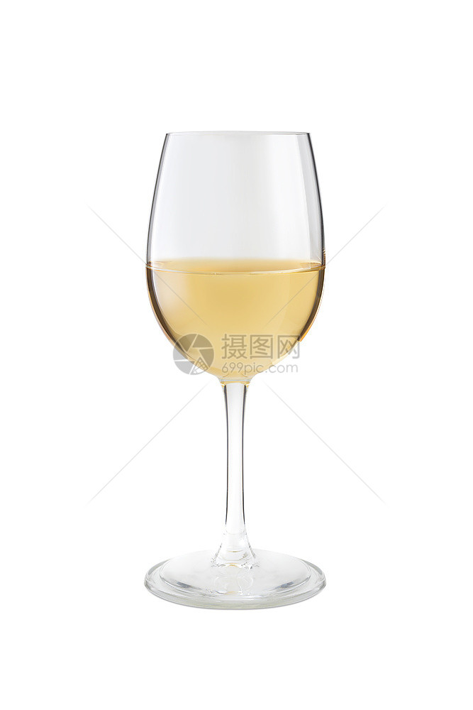 白葡萄酒与隔离在背景上概念和想法与剪切路径庆祝波尔多图片