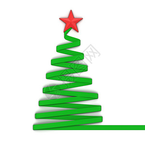 星带有恒3d插图的纸张样式Christmas树抽象的门户14图片
