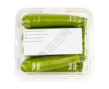 蔬菜主题标签晚餐自然以白色背景隔离的被包装和贴有标签的绿西尼维他命设计图片