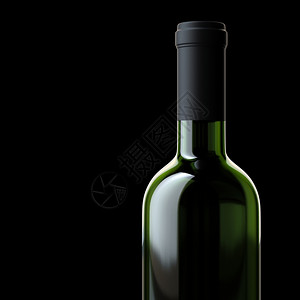 葡萄饮料玻璃用于杂货广告的黑色背景插图上隔离的酒瓶图片