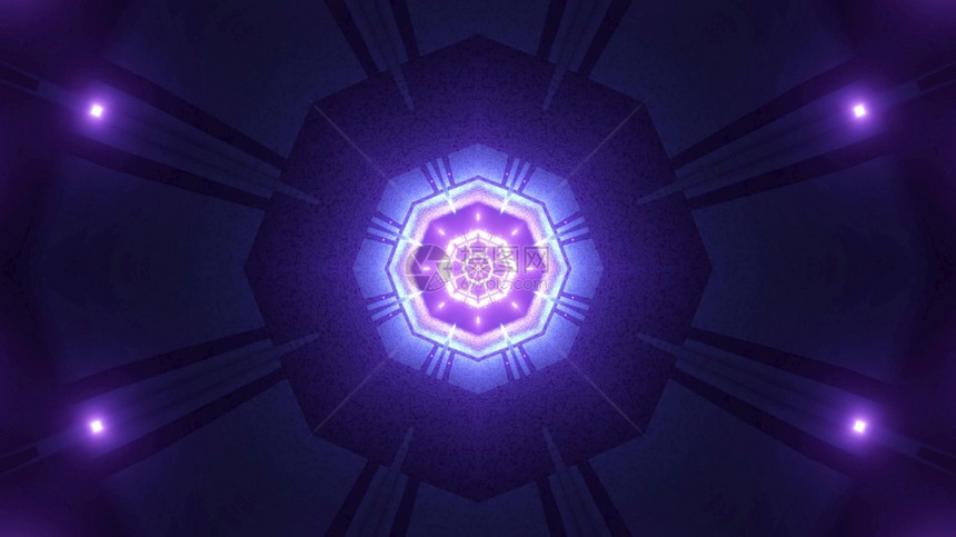 辉光摘要3d明紫晶形洞穴的3几何背景设计模板在暗空中闪亮光烁的黑暗空间中闪耀光未来几何魔法隧道抽象背景颜色对称图片