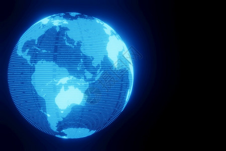 联系全球的屏幕以暗底3D投影的地球世界图全HUDHUDScifi图片