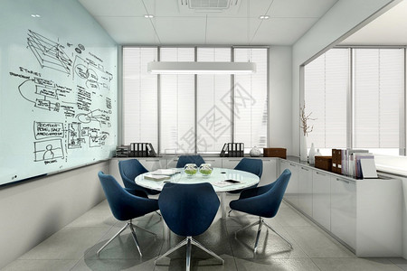 3d在高楼办公大上提供商务会议室窗户房间建成图片