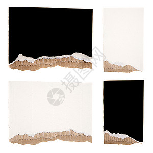 阿央白和白的撕纸板设置孤立在白背景上文档信息有质感的设计图片
