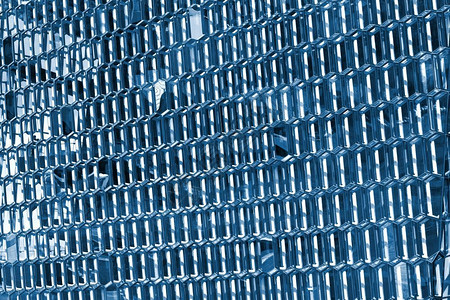 正面有创造力的建筑玻璃表面的纹理20年经典蓝色炉灶的颜反思图片
