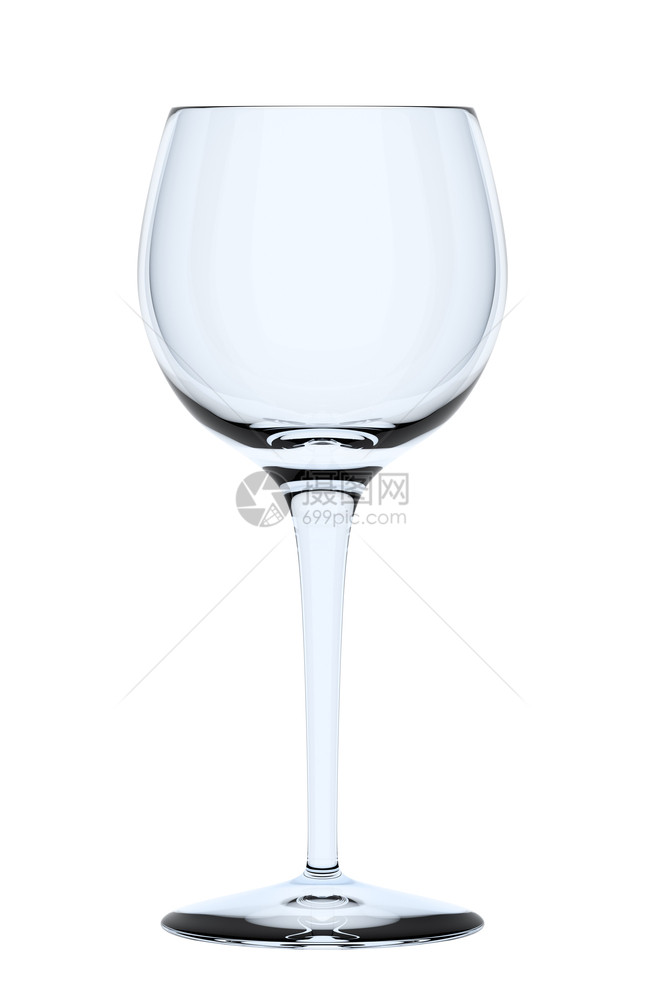 单身的优雅空白色背景上孤立的葡萄酒杯3d插图图片
