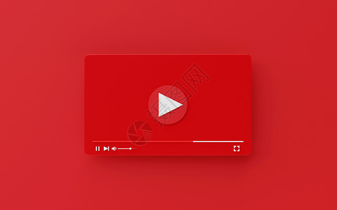 娱乐网站窗户红色背景3D显示的最小红色媒体播放器图片