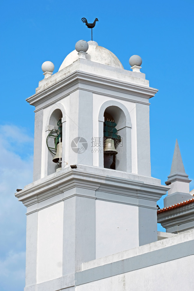 葡萄牙Aljezur教堂塔会结构体天主图片