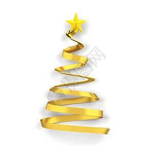 带有恒星3d插图的最小式圣诞树松庆祝艺术图片