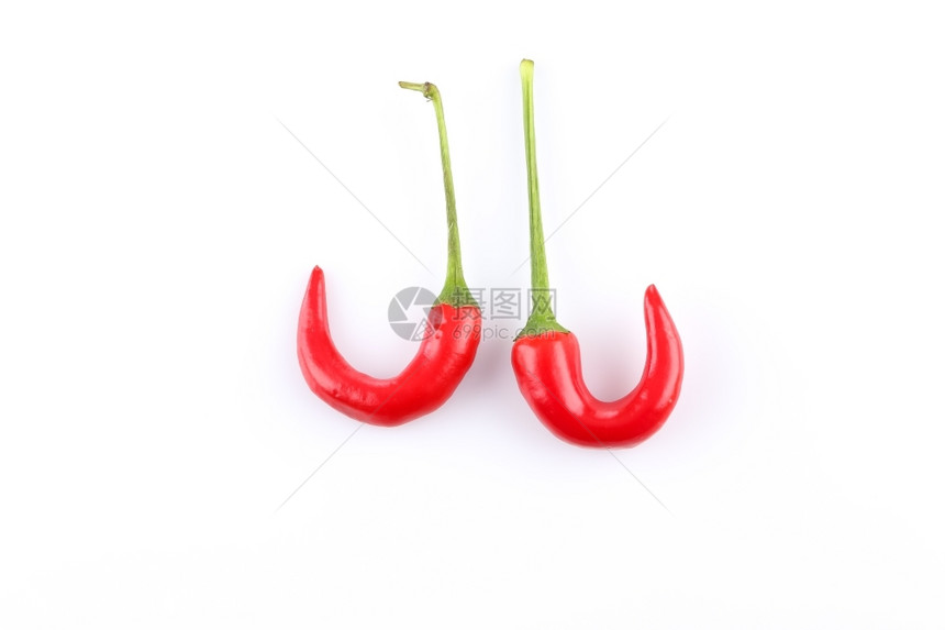 红辣椒白背景孤立的红辣椒燃烧香料辛的图片