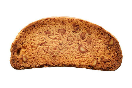 小吃可口食物和饮料单甜饼干加坚果孤立在白色背景上单一甜饼干加坚果蛋糕图片
