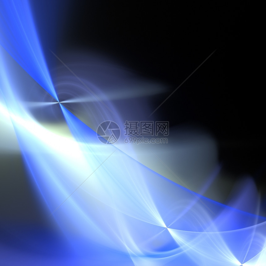 渐进的海浪抽象分形背景蓝色闪亮的扭曲透明面纱捻图片