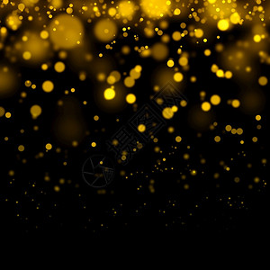 黄色爆炸粉尘宇宙的喜庆金色闪光和抽象烁在黑暗背景上闪发光的亮粉尘颗粒耀设计图片